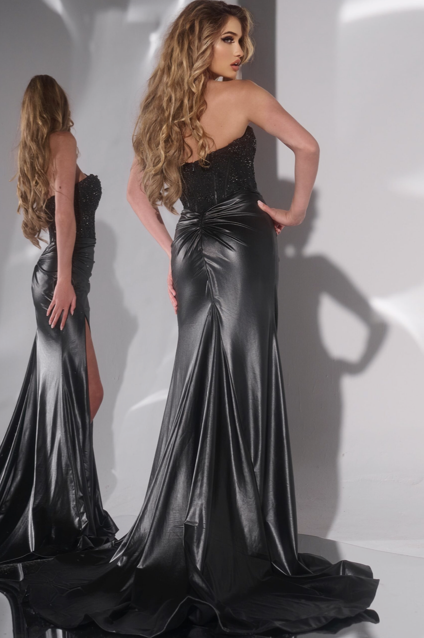 JOVANI サイド装飾ロングドレス♫ JOVANI 43267 — WHITE IRIS DRESS